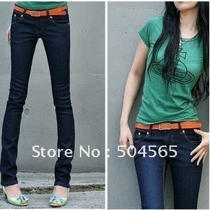 IRIS Knitting Free Shipping NZ-1011 Women's Jeans,Skinny Pencil Pants,Fashion Leggings/Trousers,Leasure Wear,Blue/Black