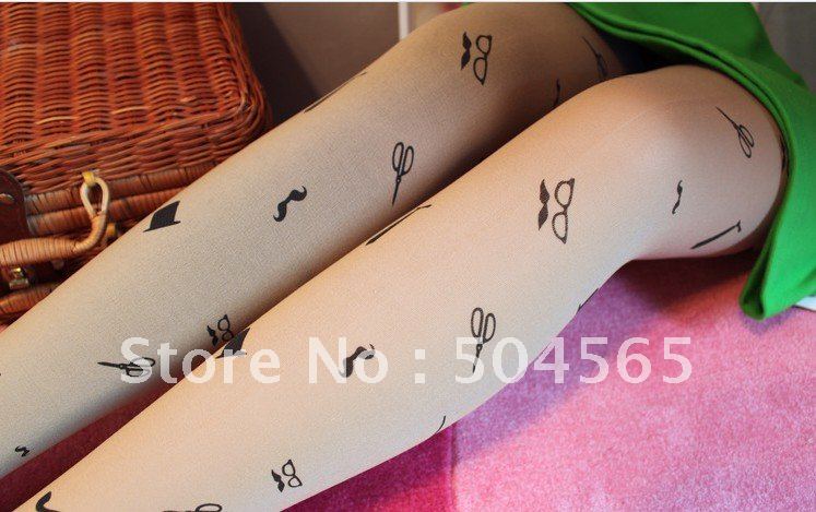 IRIS Knitting LG-047 Free Shipping,NEW Fashion Women Tattoo Leggings,Zakka Hand Printed Stockings/Tights,Ladies Pantyhose