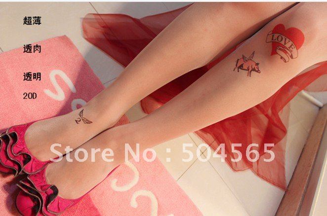 IRIS Knitting LG-055 Free Shipping,NEW Fashion Women Tattoo Leggings,Hand Printed Vintage Stockings/Tights,Ladies Pantyhose