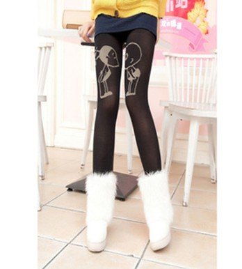 IRIS Knitting LG-282 Free Shipping Women's Double Thicken Leggings,Winter Warm Bootcut Printed Fleeces Pants/Tights Stockings