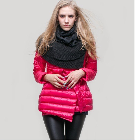 Irregular Design High Quality Winter Jackets Women Fashion Lady Down Jacket Winter Clothes 3 Colors Knitting Collar S-XL EY-42