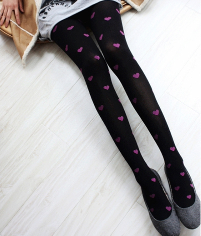 Irregular heart velvet pantyhose 072