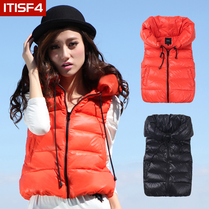 ITISF4 itisf4 female fashion casual all-match bread solid color basic down vest