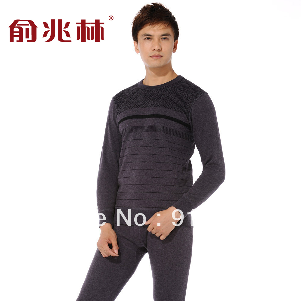 Jacquard cashmere kneepad fashion thickening thermal underwear set male