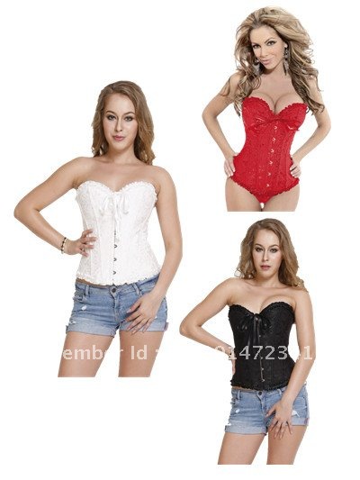 Jacquard Corset,Made of Cotton, Polyester and Spandex,Come with Thong,819