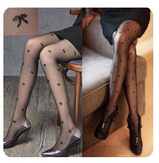 Jacquard tights bowknot design filar socks/black sexy tights