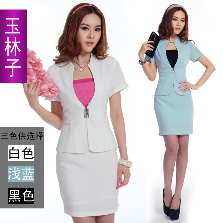 Jade 806 white collar ol professional set oval short-sleeve outerwear half-length dress twinset formal