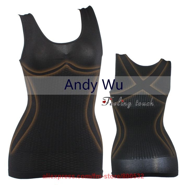 Japan Embossing line round neck knitted body shaper Slimming Body Clothes Slimming Vest  Make Cami 15pcs/lot