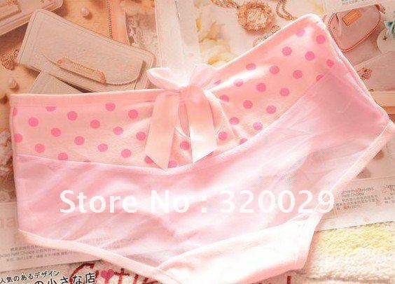 Japanese sweet garden wind semi lace briefs  panties for women / free shipping