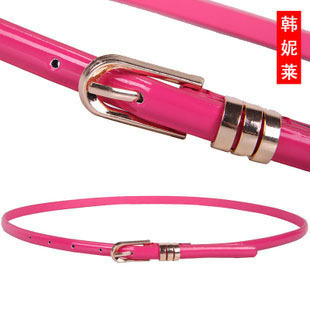 Japanned leather candy color thin belt female all-match women's strap Women decoration fashion