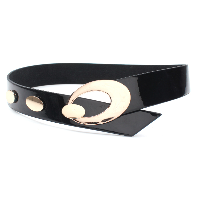 Japanned leather cummerbund genuine leather wide belt cummerbund female fashion women's decoration belt all-match black