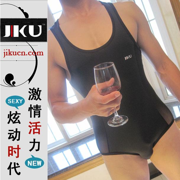 Jiku male sleeveless sexy bodysuit body shaping one piece triangle underwear