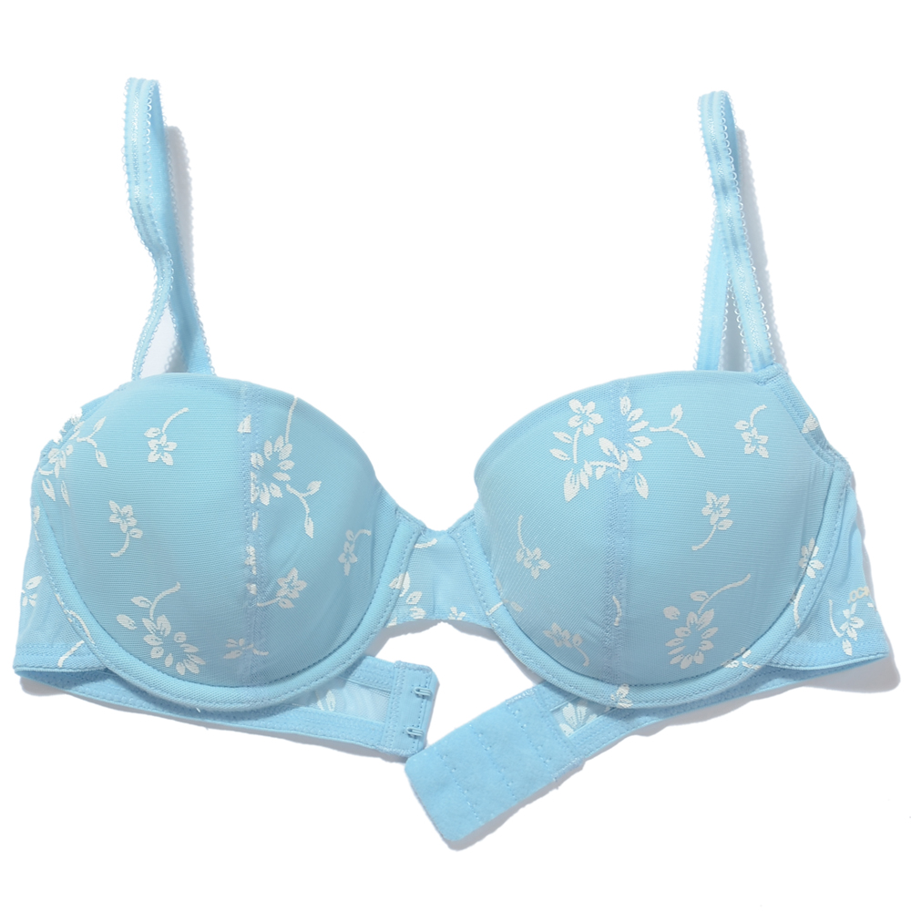 Joc-key light blue gauze material thin cup women's single-bra underwear