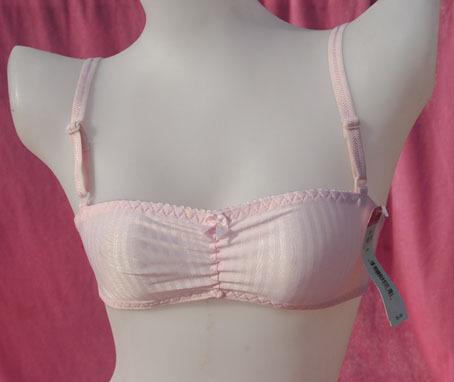 Jolie pink dark stripe wireless ultra-thin tube top design bra 70b90c