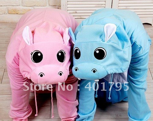 JP Anime Kigurumi Pajamas Hippo Cosplay Costume Adult All in one Pyjamas Hoodies