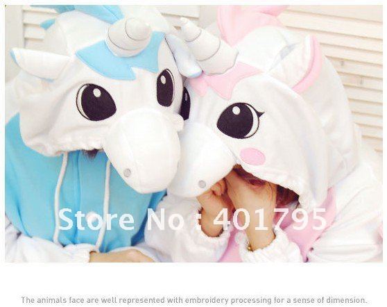 JP Anime Unicorn Cosplay Costume Kigurumi Pajamas Adult Pyjamas Halloween Party