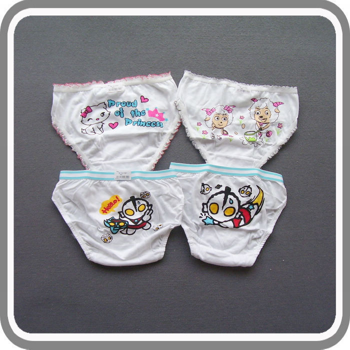 K-009 100% cotton breathable child panties male female child briefs