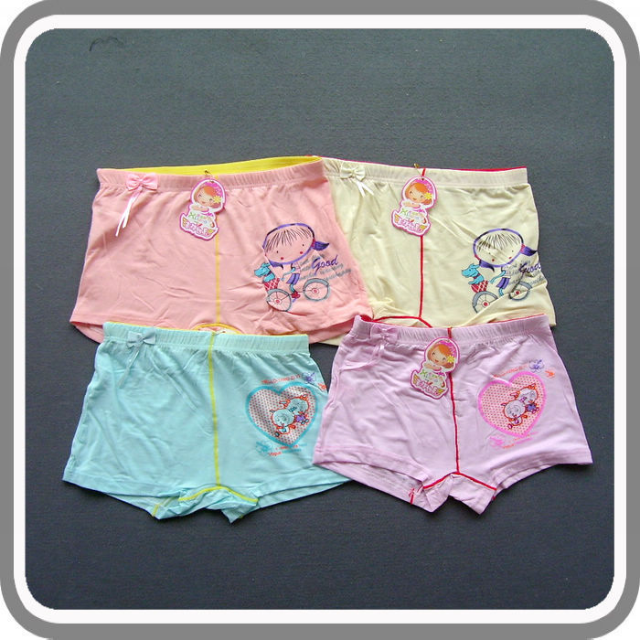 K-010 bamboo cotton child panties female child bamboo trunk student panties