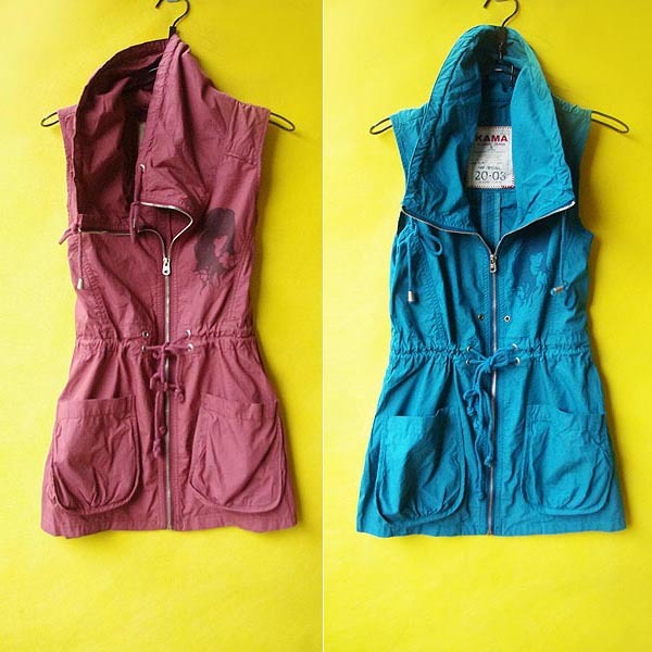 Ka - 61 1760 medium-long stand collar vest women's slim waist vest