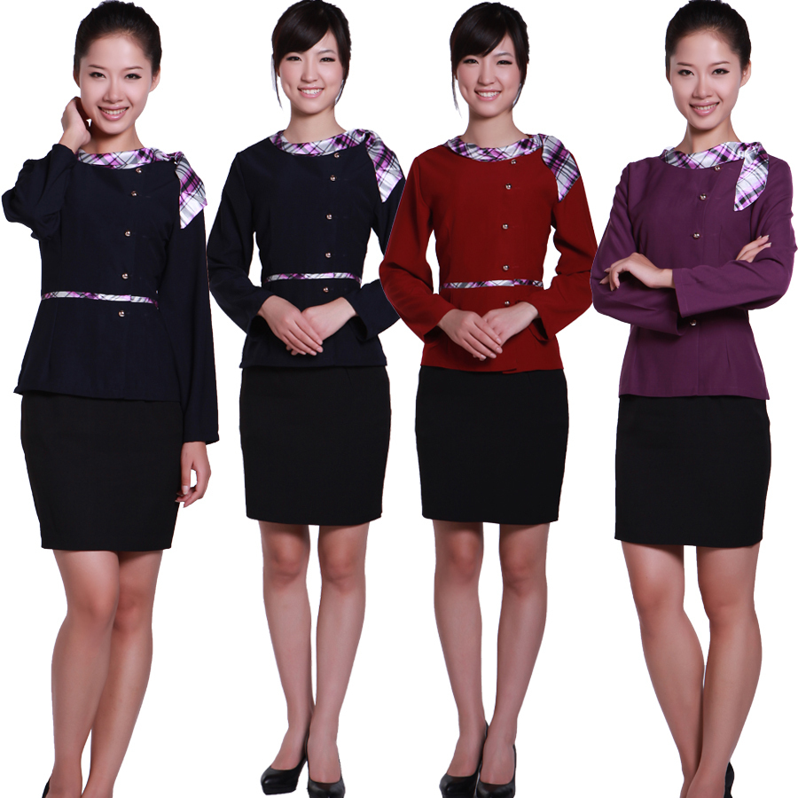 Kh12 work wear autumn and winter female work wear front desk uniform winter long-sleeve outerwear