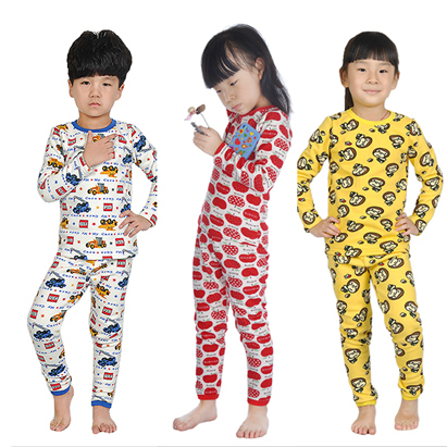 kid's Colorful pig 2013 plus velvet thickening child thermal underwear set free shipping