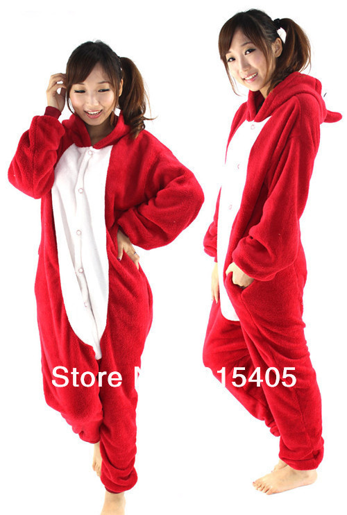 Kigurumi Pajamas Pyjamas Hoodies Costume Cosplay Sleepwear  Unisex Red Fox