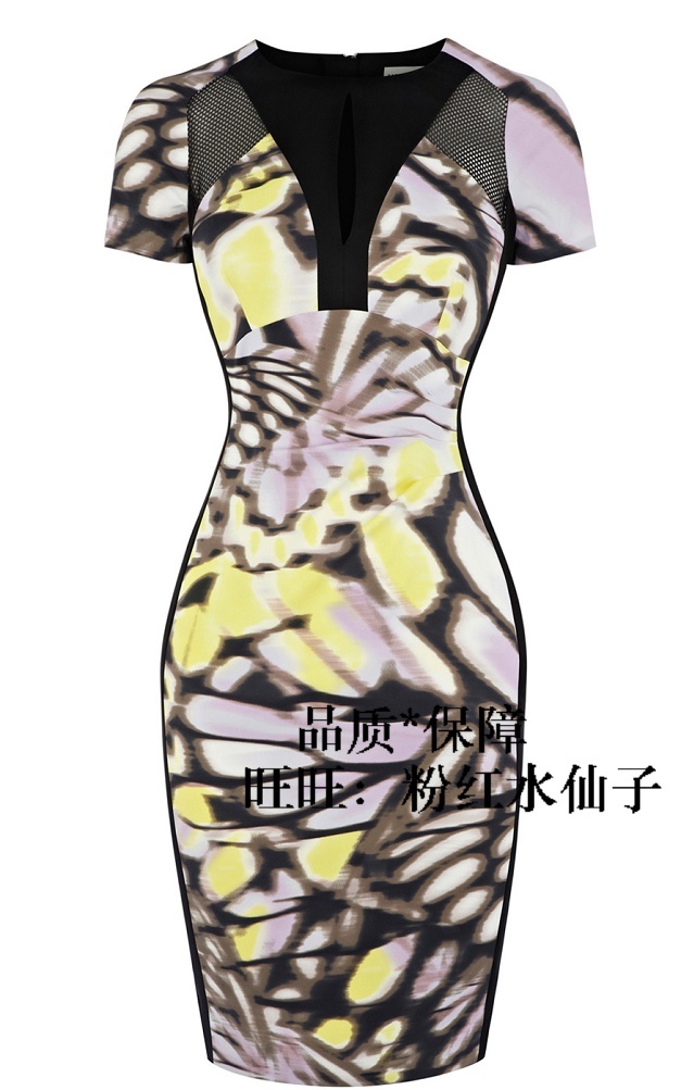 Km summer short-sleeve disgusts print one-piece dress dn259