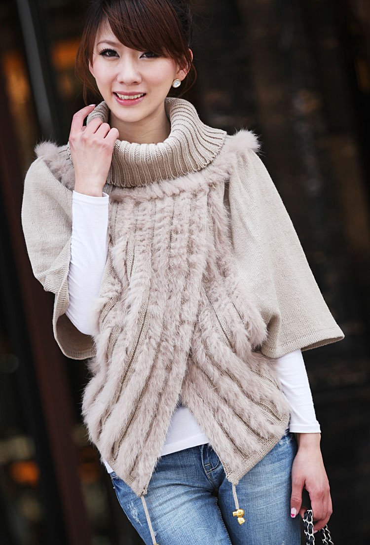 Knitted fur cape knitted wool short-sleeve cape/ wholesale & retail