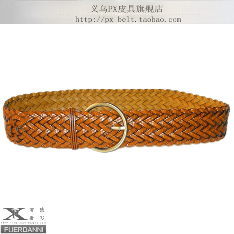 Knitted genuine leather belt female genuine leather  all-match cowhide knitted strap