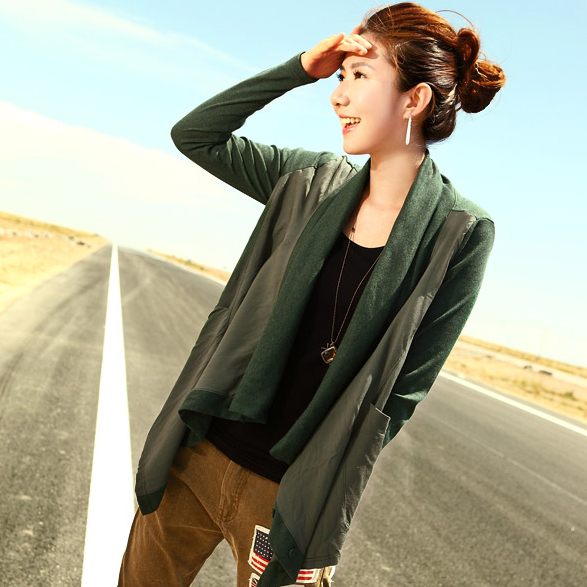 Knitted long-sleeve casual outerwear 11496 free shipping