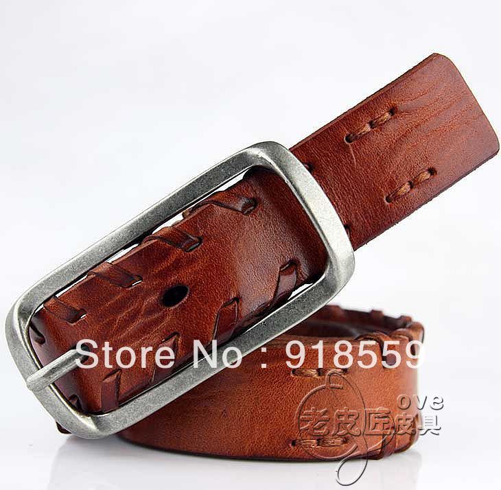 Knitted women's strap genuine leather women's belt fashion personality female belt handmade