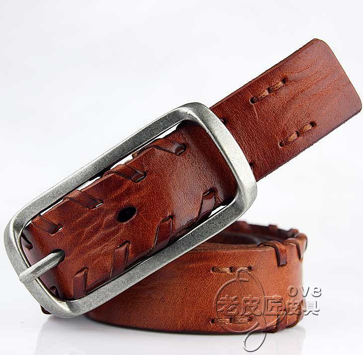 Knitted women's strap genuine leather women's belt fashion personality female belt handmade