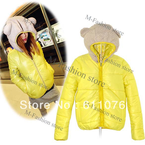 Korea Fashion Women's Candy Color Winter Warmer Cotton Short Coat Jacket Outerwear Free shipping 8358