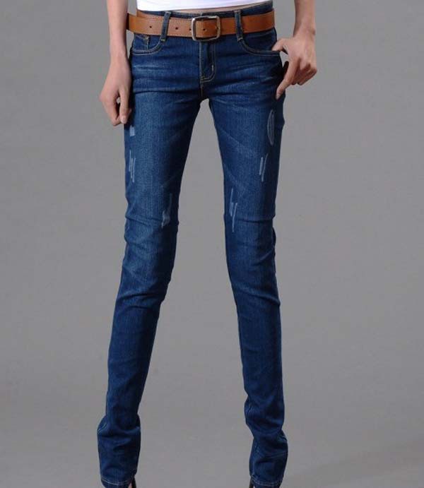 Korea Large Size Lady's Feet Pants Cultivate One's Morality Embroider Design Elastic Female Jeans WF13010515