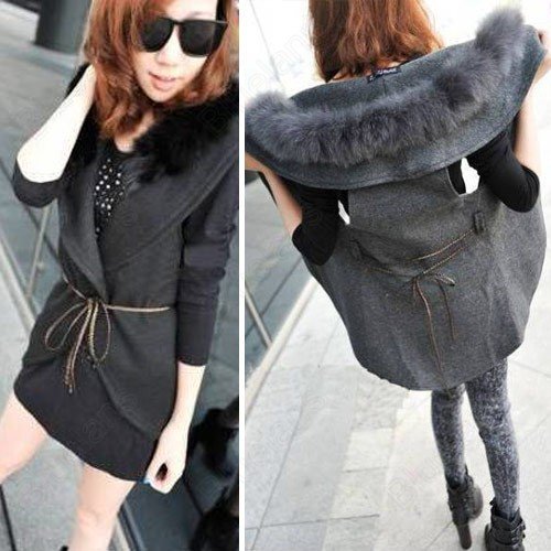 Korea Style Cardigan Women Faux Fur Collars Fashion Sleeveless Vest Outersweater Coat  Good Gift Free Shipping 31379