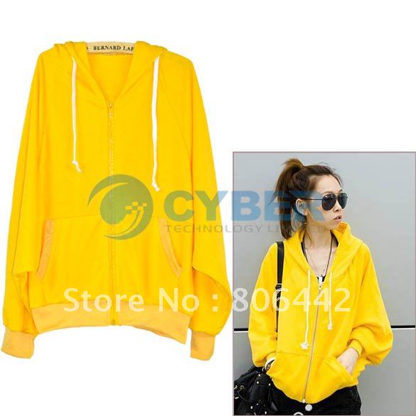 Korea Women Loose Bat Sleeves Style Cardigan Sweatshirt Coat Jacket Outwear Free Shipping