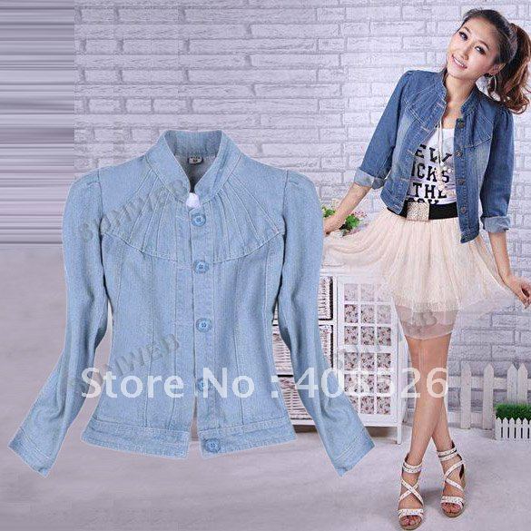 Korea Women's Ladies Slim Fit Jean Denim Jacket short Coat Outwear S,M,L free shipping 7743