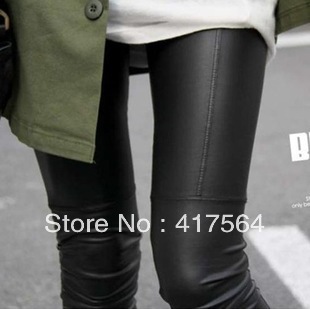 Korean autumn explosion models super sexy was thin repair legs full leather leggings nine points leather pants D247