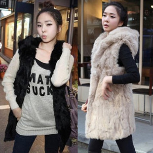 Korean autumn winter new Faux Rabbit Fur Leopard Coat of fur shawl vest thermal vest free shipping