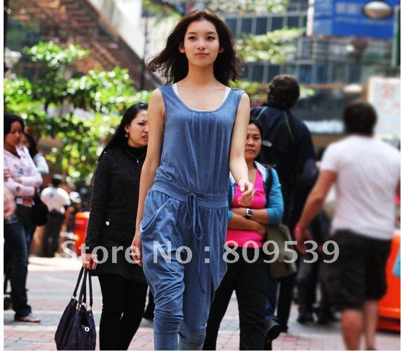 Korean comfort stretch cotton coveralls pants jumpsuit piece pants 2012 spring