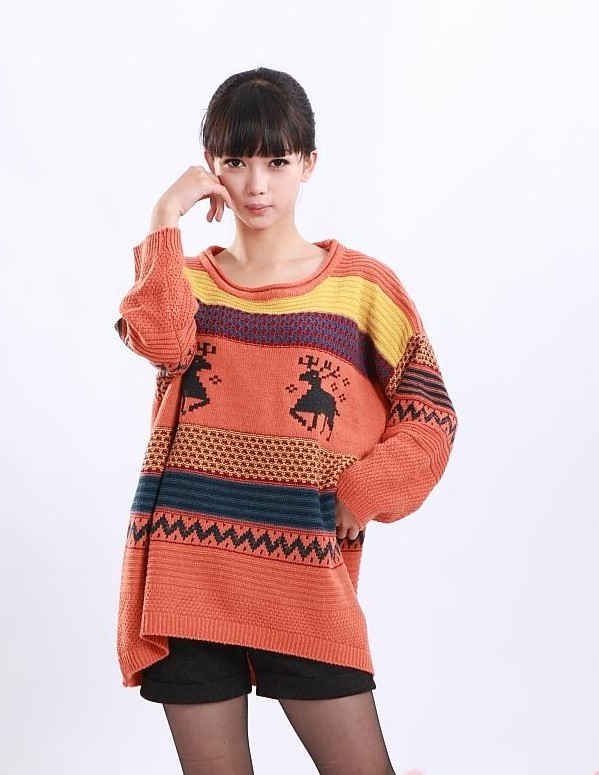 Korean/Japan Style,women fashion sweet striped Beer knitted loose cardigan sweater,wome's knitted Pullover/cardigan,4color,x2306