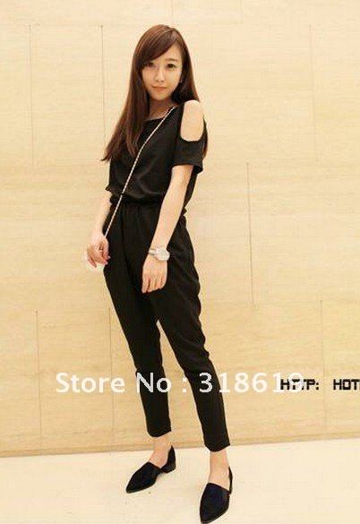 Korean/Japan Women Sexy Strapless waist Jumpsuit Rompers Summer Overalls jumpsuits fashion Harem pants one piece trousers