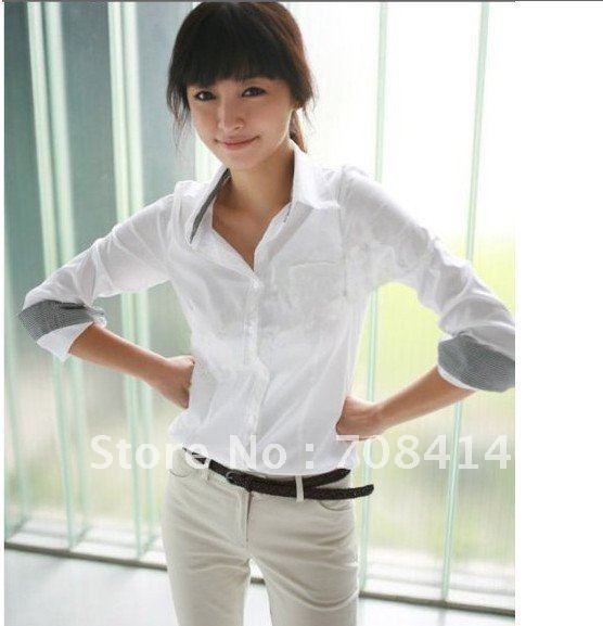 Korean style women Office Lady must have fashion simple all match shirt blouses/free shipping Promotion 3008