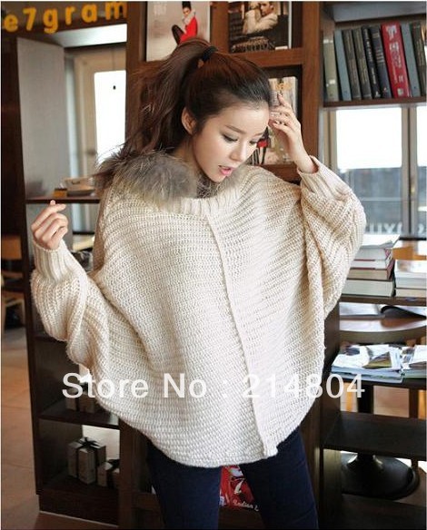 Korean women New  Autumn winter  rabbit hair burnoose bat-wing sleeve  SJ-001