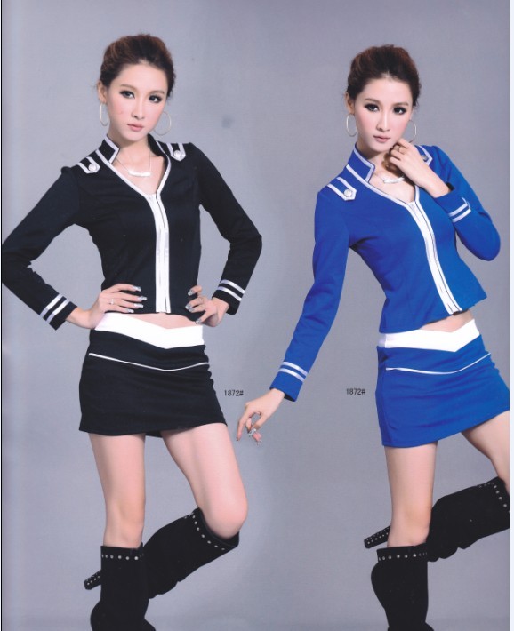 Ktv work wear long-sleeve stewardess clothing stewardess loading the sauna suit technicalness service uniform