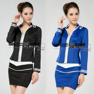 Ktv work wear slim long-sleeve skirt set sauna technicalness service stewardess uniforms professional set