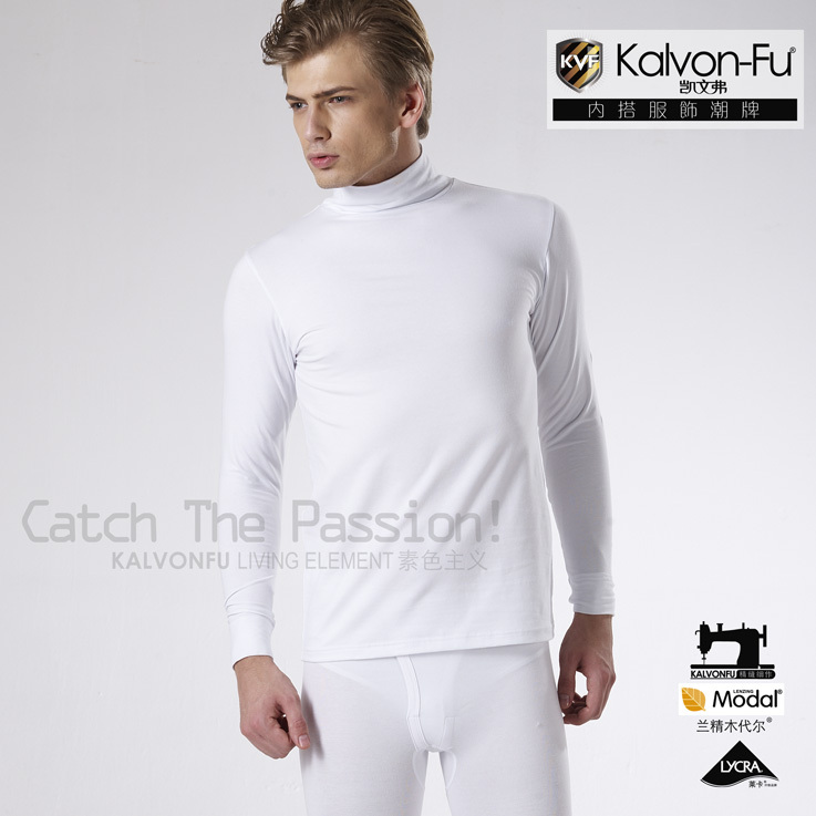 Kvf 51 09 clothing modal turtleneck thermal clothing separate top basic men's long-sleeve