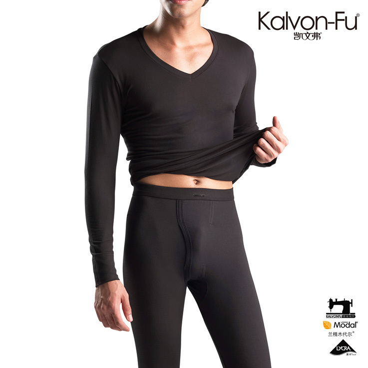 Kvf kevils 2011 men's clothing modal V-neck thermal underwear set