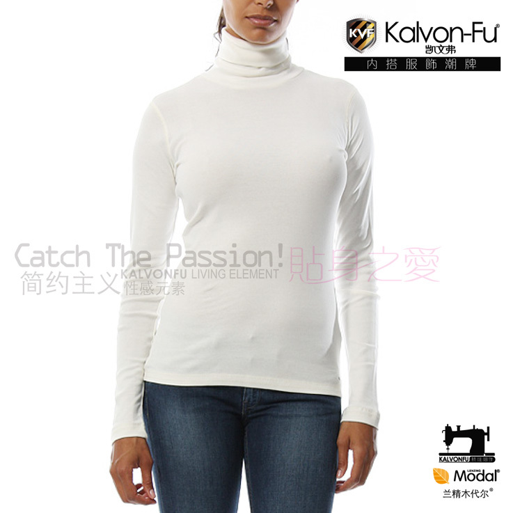 Kvf kevils autumn and winter thermal underwear women's fashion modal turtleneck long-sleeve thermal clothing 7127