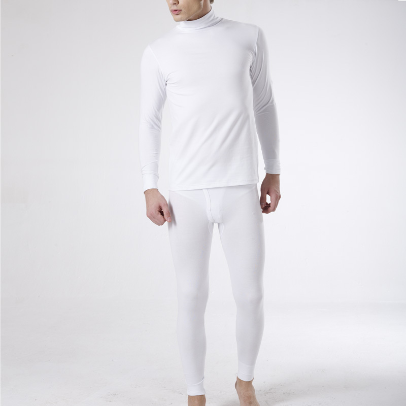 Kvf men's clothing autumn and winter fashion stretch cotton small turtleneck thermal underwear set